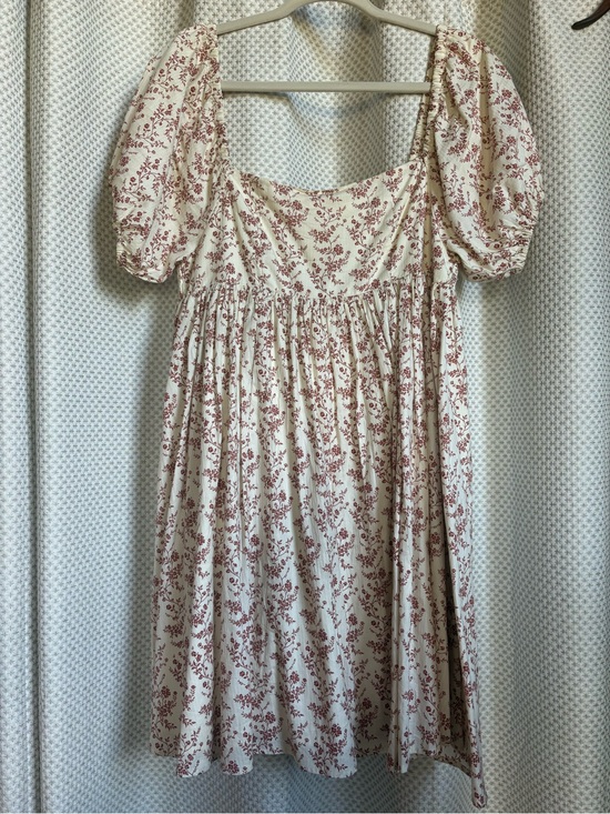 Noralee Dresses & Skirts - Noralee Ivory Floral Puff-Sleeve Babydoll Dress